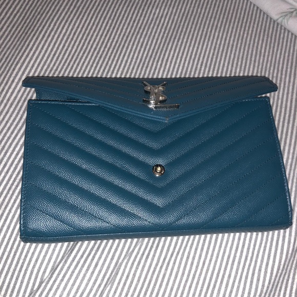 YSL Wallet/Clutch/Cross-body - Peacock/Teal - Picture 2 of 6